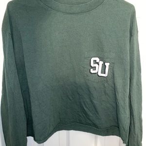 Stevenson University Long Sleeve Crop Top